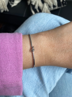 Bracelete Nó Liso Ródio Branco