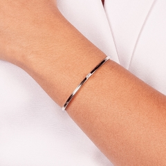 Bracelete Liso Cristal Ródio Branco - loja online