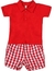 CONJUNTO POLO XADREZ VERMELHO