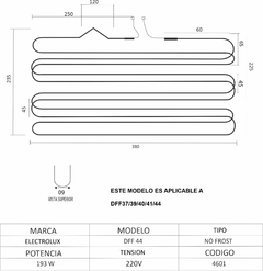 Resistencia de Heladera No Frost Electrolux DF44 - comprar online