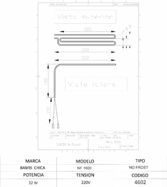 Resistencia de Heladera No Frost Bambi 1600 Chica - comprar online