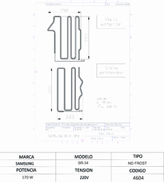 Resistencia de Heladera Samsung SR34 RMB