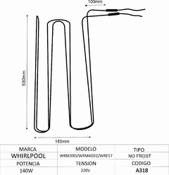 Resistencia de Heladera No Frost Whirlpool WRM39D