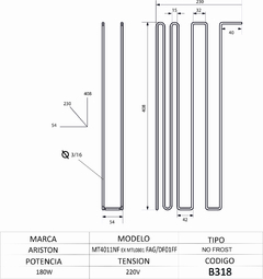 Resistencia de Heladera No Frost Ariston MT 4011 NF - comprar online