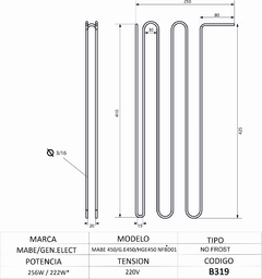 Resistencia de Heladera No Frost Mabe 450 - comprar online