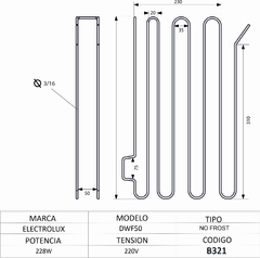 Resistencia de heladera No Frost Electrolux DW50 - comprar online