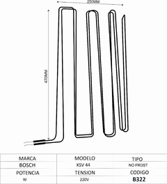 Resistencia de heladera No Frost Bosch KSV 44 - comprar online