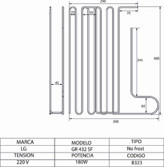 Resistencia de heladera No Frost LG GR432F - comprar online