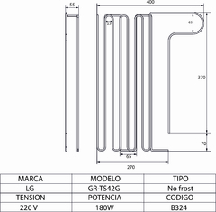 Resistencia de heladera No Frost LG GR-TS42G - comprar online