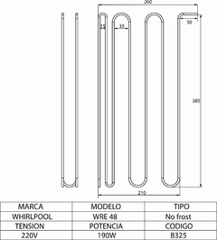 Resistencia de heladera No Frost Whirlpool WRE48 - comprar online