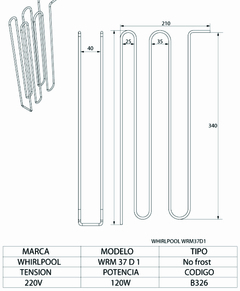 Resistencia de heladera No Frost Whirlpool WRM 37 D1 - comprar online