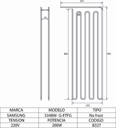 Resistencia de heladera No Frost Samsung 5348W-G-ETFG - comprar online