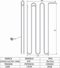 Resistencia de heladera No Frost G.E. / Mabe 410 - comprar online