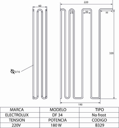 Resistencia de heladeras No Frost Electrolux DF34 - comprar online