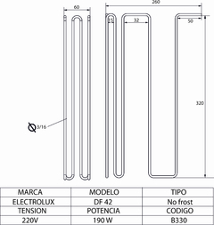 Resistencia de heladera No Frost Electrolux DF42 - comprar online