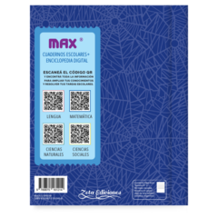 Cuaderno MAX con QR Enciclopedia Digital Azul Araña 96 hojas