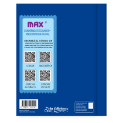 Cuaderno MAX con QR Enciclopedia Digital Azul Liso 48 hojas