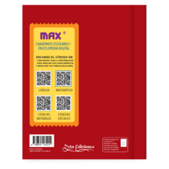 Cuaderno MAX con QR Enciclopedia Digital Rojo Liso 48 hojas