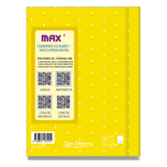 Cuaderno MAX con QR Enciclopedia Digital Amarillo Pintitas 48 hojas