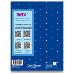 Cuaderno MAX con QR Enciclopedia Digital Azul Pintitas 48 hojas