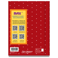 Cuaderno MAX con QR Enciclopedia Digital Rojo Pintitas 48 hojas