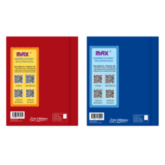 Cuadernos MAX con QR Enciclopedia Digital Azul y Rojo Lisos 48 hojas x4