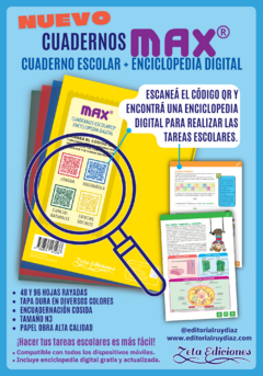 Cuadernos MAX con QR Enciclopedia Digital Araña 96 hojas azul y rojo x24 - comprar online