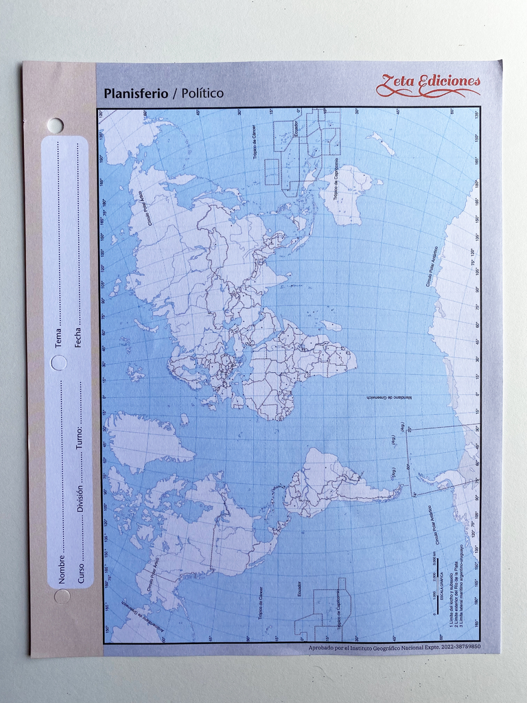 Mapa Escolar Planisferio Político X40 Unidades 3012