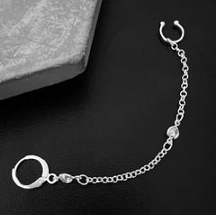 Brinco Argola Ear Cuff com Coração em Zircônia - comprar online