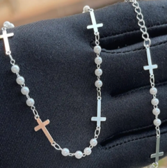 Choker Pérola c/ Crucifixo