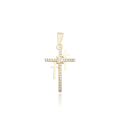 Colar veneziana c/ Crucifixo Triplo - comprar online