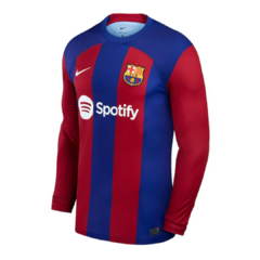 Camisa Barcelona Home 23/24 s/nº Torcedor Manga Longa Masculina - Azul e Grená