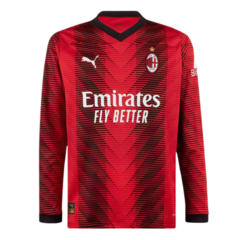 Camisa do Milan Home 2023/2024 Vermelha – Versão Torcedor – Manga Longa