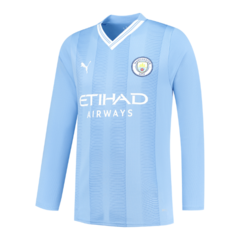 Camisa do Manchester City Home 2023/2024 Azul – Versão Torcedor – Manga Longa