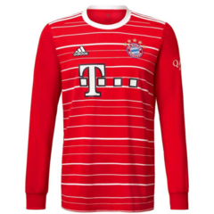 Camisa Bayern de Munique Home 22/23 - Torcedor Adidas Manga Longa Masculina - Vermelho