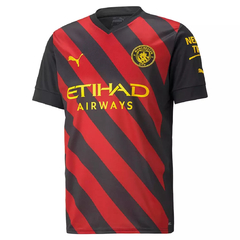 Camisa Manchester City Away 22/23 s/n° Torcedor Masculina - Preto+Vermelho