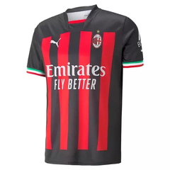 Camisa Milan Home 22/23 s/n° Torcedor Masculina - Preto+Vermelho