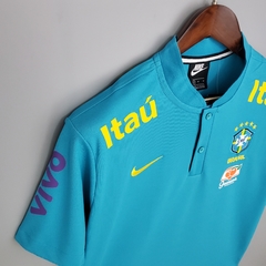 Camisa Seleção Brasileira Treino Azul 2021/2022 - Kamikaze Camisas