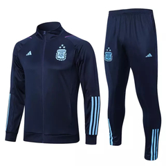 Conjunto Agasalho Viagem Argentina 2022/2023 Azul Escuro Adidas Masculino