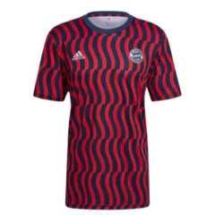 Camisa Bayern de Munique Pré Jogo 22/23 Adidas Masculina - Grená+Marinho