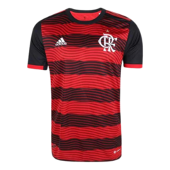 Camisa Flamengo I 22/23 s/n° Torcedor Adidas Masculina - Vermelho+Preto