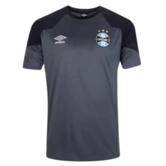 Camisa Grêmio 23/24 s/n° Concentração Umbro Masculina - Grafite+Preto