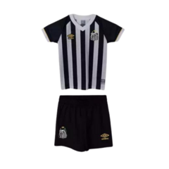 Kit Clube Infantil Umbro Santos Oficial 2 2023 - Preto+Branco