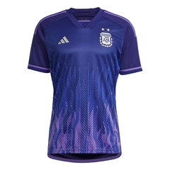 Camisa Seleção Argentina Away 22/23 s/nº Torcedor Adidas Masculina - Azul+Roxo