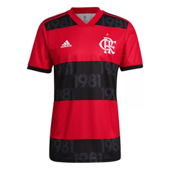 Camisa Flamengo I 21/22 s/n° Torcedor Adidas Masculina - Vermelho+Preto