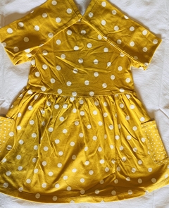 Vestido Amarelo Manga longa com bolinhas branca Carter´s - 2 Peças - loja online