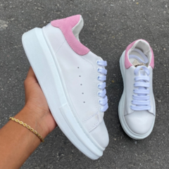 tênis-alexander-McQueen-oversized-branco-e-rosa
