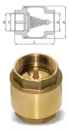 Válvula de retencion de agua de bronce (acc molino)