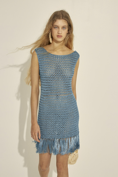 Crochet High Neck Fringes Mini Dress Pre Order - buy online