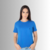 Camiseta Feminina T-Shirt Baby Long Gola Redonda Azul Royal